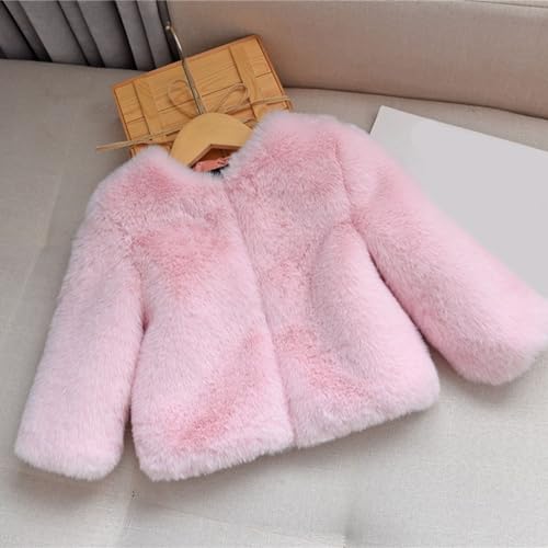 Faux 𝗙𝘂r Jacket for Kids Girls Long Sleeve Crewneck Open Front Coat Winter Thick Puffy Windproof Outwear4