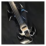 Geige Black Art Streamline Schwarz 4/4 Elektrische Violine Massivholz 4 String Violine Exquisite Muster Violine (Color : C)