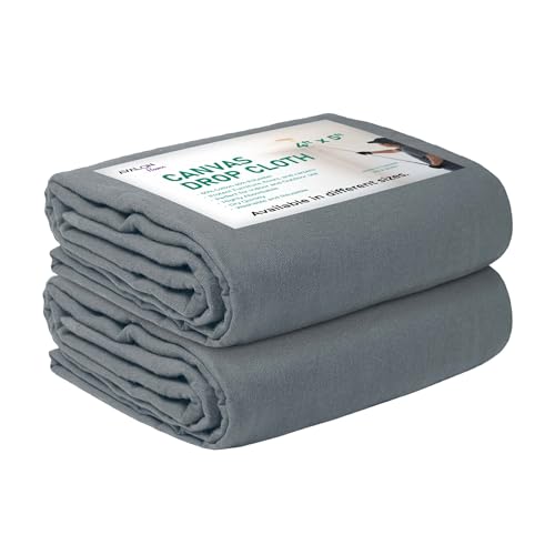 Avalon Home Canvas Drop Cloth for Painting 4x5 feet Pack of 2-8oz Painters Drop Cloths for Painting - All Purpose Canvas Tarps for Floor & Furniture Protection - Recycled Cotton Fabric