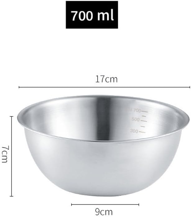 3 Pcs Stainless Steel Mixing Bowls Set with Measurement Markings for Cooking, Baking and Food Prep