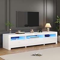 Merax Sideboard Mit LED-Beleuchtung - 140cm Hochglanz Buffetschrank