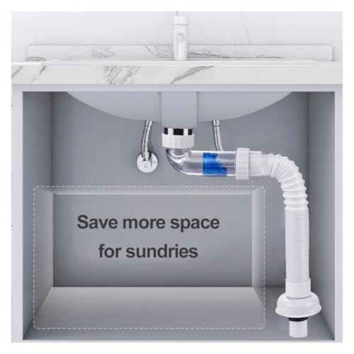 Siphon flexible de cuisine : tuyau de vidange d'évier extensible pour optimiser vos placards