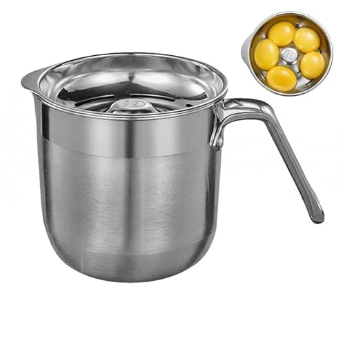 iplusmile Separateur Oeuf Jaune et Blanc en Acier Inoxydable, Séparateur de Jaune d'Oeuf avec Bol 1500ml, Filtre Grande Capacité Outil Patisserie Cuisine