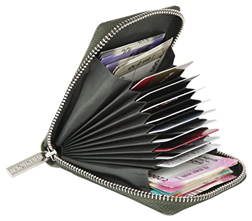 Image of WildHorn Leather Wallet for Men, Green Hunter