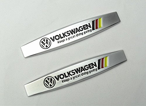 SXhhqhsm 2 pcs Car Styling Accessories Zinc Alloy Emblem Badge Decal Fender Side Sticker Apply to for Volkswagen