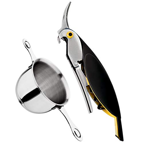 Kit Saca-Rolhas e Dosador Whisk Inox Euro Preto