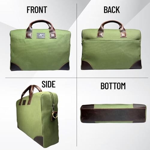 Image of Rustic Roots Laptop Bags for Men Office Use | Canvas Leather Laptop Messenger Bag | Laptop Side Bag for Man | Men's Work Briefcase Sling Bag | Casual Laptop Shoulder Bag