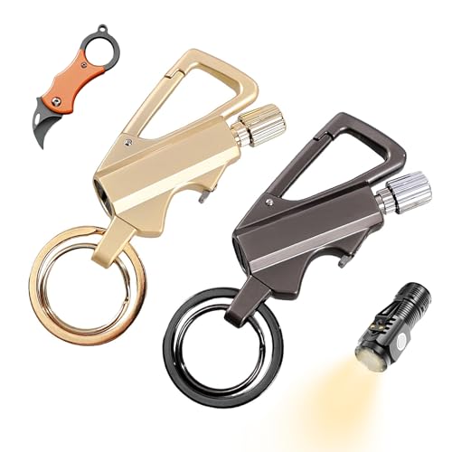 2 Pack Permanent Match Infinity Lighter with Multitool Keychain Bottle Opener Reusable Waterproof Match Strike Anywhere Forever for Outdoor Survival for Men Women