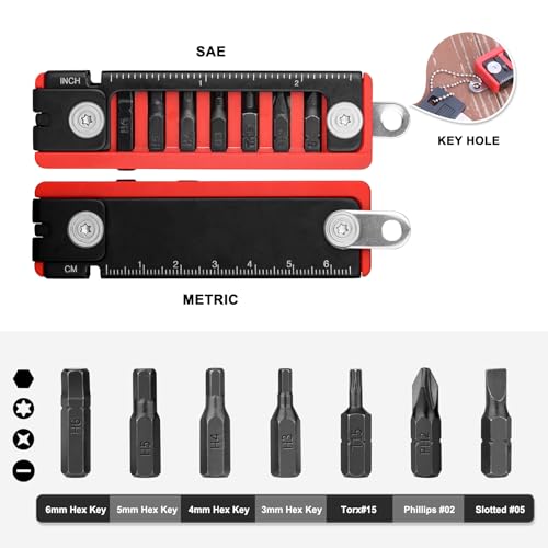 HAUTMEC 7 IN 1 Bike Multitool with Hex Wrenches, Screwdrivers, Ruler, Joint Levers for Bike Repair Tool Kit HT0420 - image 2