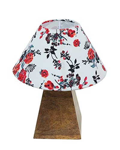 Image of Homesake Wooden Base Pyramid Table Lamp, Lamps for Living Room, Bedside Night Lamp, Lamp for Bedroom Decoration, Modern Home Decorative Light, Desk Lamp,Study Lamp, Home Decor, Marigold Shade