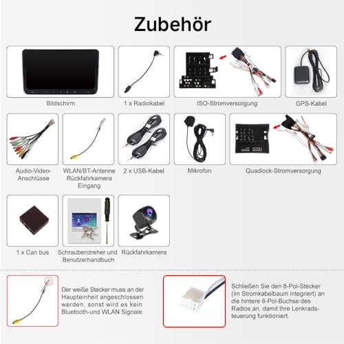 ACAVICA 4GB+64GB Android 15 Autoradio für VW Golf 5 6 Polo Passat Tiguan Seat Skoda, Wireless CarPlay Android Auto, WiFi 6 & Bluetooth 5.4, 9 Zoll HD Touchscreen Navi, Plug & Play