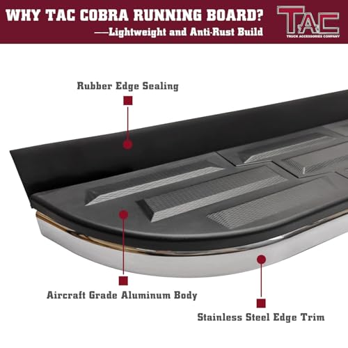 Estribos laterales TAC Black Cobra para Ford Explorer 2020-2026 miniatura 7
