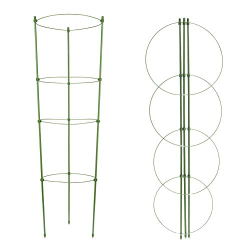 OCEANPAX 3 Pack Plant Support Cages 36 Inches Plant Cages with 4 Adjustable Rings
