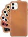 LONLI Basic | New Generation iPhone Eco-Friendly Vegan Leather Case (Caramel, iPhone 11)