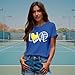 NEWKA Tennis Shirt Women Funny Game Day T-Shirts Tennis Love Heart Tee Tops
