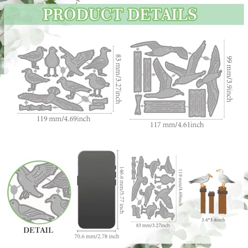 MAYJOYDIY Meeresmöwe Metall Stanzformen Sommervögeln Stanzschablone Holzstapel Prägung Scrapbooking Schnitte Vorlage Für DIY Scrapbooking Basteln Kartenherstellung Album Geschenkdekoration