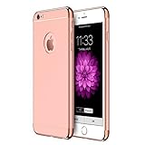 iPhone 6s Plus/6 Plus Case RANVOO Stylish Slim Hard Case with 3 Detachable Parts for Apple iPhone 6s Plus/6 Plus, CHROME ROSE GOLD and MATTE ROSE GOLD, [CLIP-ON]