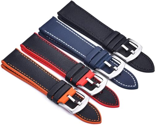 Bracelet de montre en fluoroélastomère et cuir haut de gamme imperméable