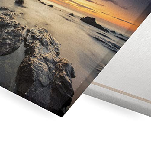 Mer de récifs avec brume tableau coucher de soleil déco mur - 2