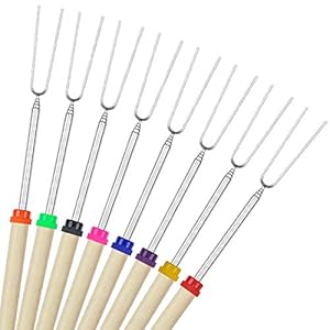 COVVY 8 Stück Marshmallow Grillgabeln Lysport Set