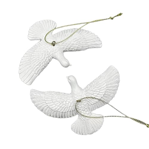 Huicare 2 Stück Christmas Turtle Doves die Offiziellen Turteltauben Freundschafts Symbol Weihnachten New York Christmas Turteltauben aus Kunstharz Tauben Deko