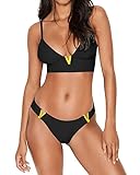 Hatant Bikini Sets for Women Thong Bikini Sets V Neck Women Two Piece Bathing Suit Sexy Bikini Set M