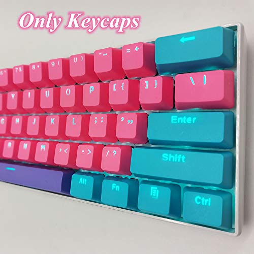 Image of WHYSP 61 PBT Keycaps for 60 Percent Keyboard Keycaps Set Backlit for Cherry MX Switches 60% Mechanical Keyboard（Rose）
