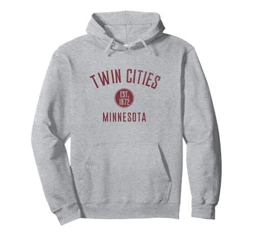 Twin Cities Minnesota Varsity Vintage Distressed Style Pullover Hoodie