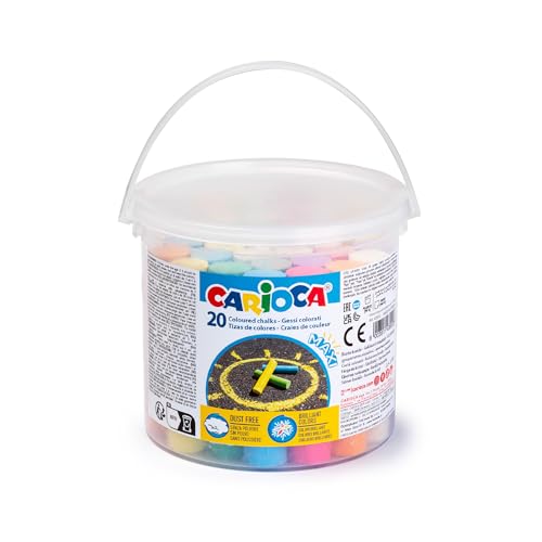 Carioca - Gessi Maxi, Confezione da 20 Gessi, Colori Assortiti,