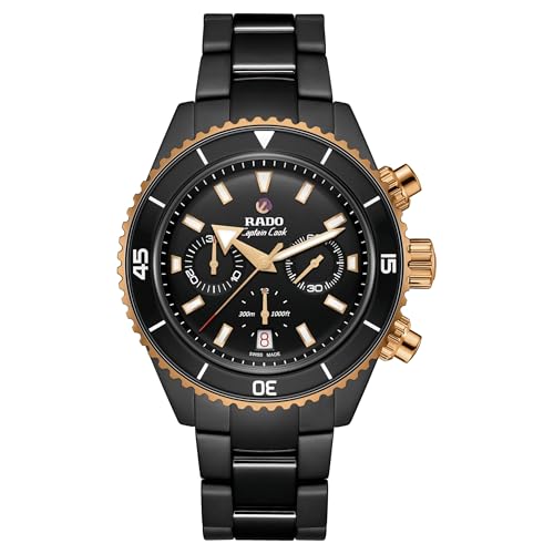 Rado - Captain Cook Open Heart - Men's Automatic Swiss Watch - 43mm Black Dial - Black High-Tech Ceramic Bracelet - R32190153 by Rado - Used condition - US$5332.50