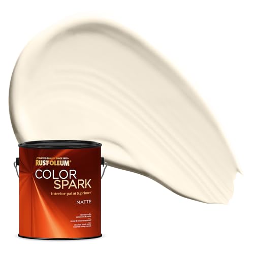 Image of Rust-Oleum Color Spark Interior Paint and Primer in One, Matte, Meringue, 1 Gallon