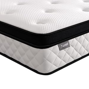 Twirest Super King Mattress, 22CM Gel Memory Foam Pocket Sprung Mattresses with Breathable Soft Fabric for Cool Sleep, Mattresses for Pressure Relief, Medium Firm Mattress in a Box 180x200x22cm
