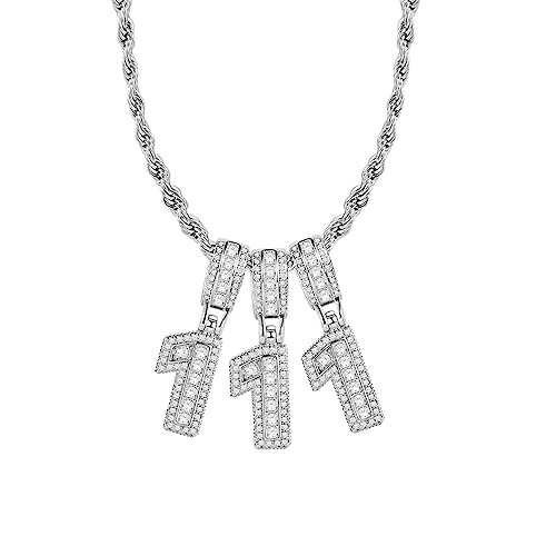 LSxAB Sparkling 111 Intuition Angel Number Necklace for Women Daughter Sister Spiritual Guardian Inner Guide Clear CZ Memorable Anniversary
