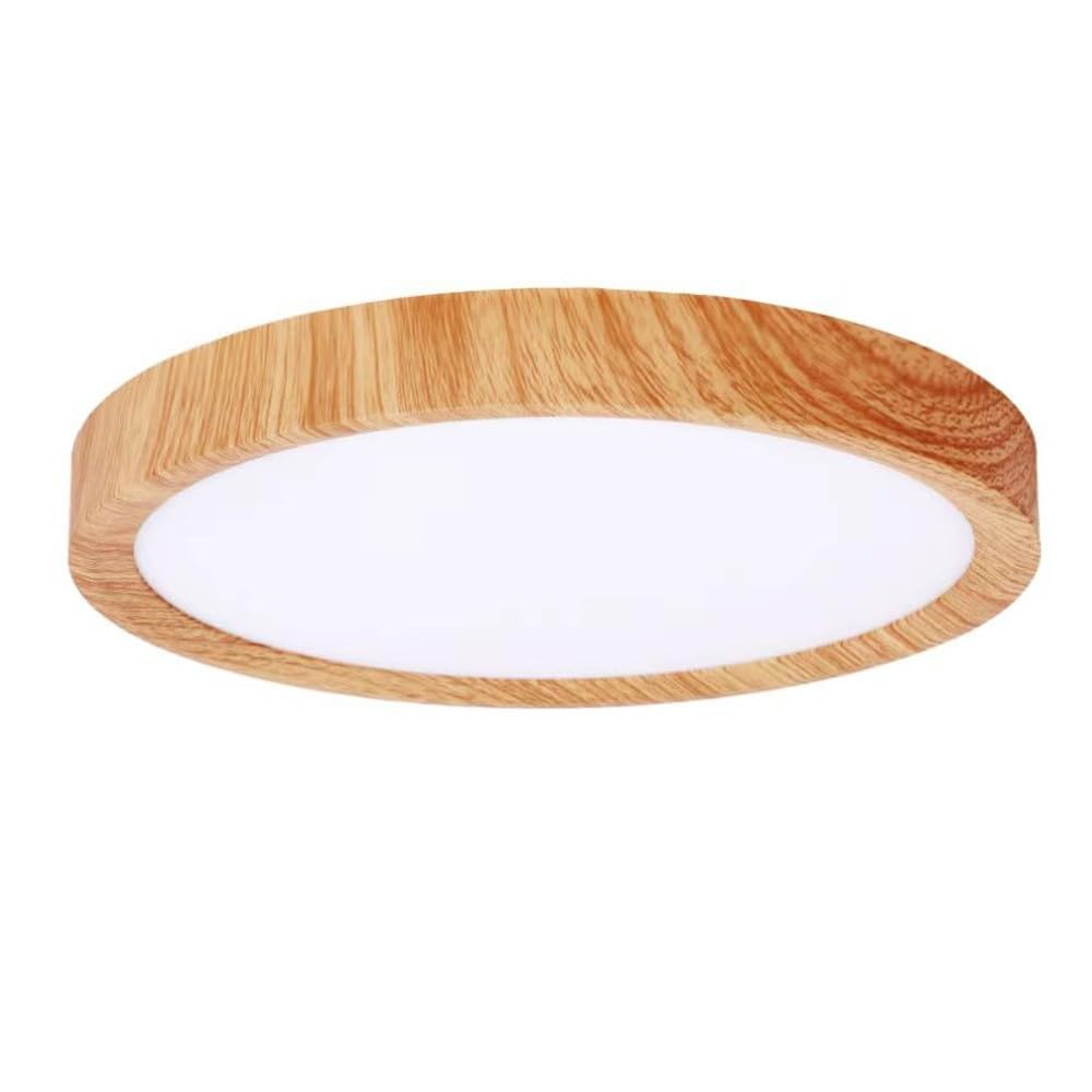 wonderlamp - Plafón de techo LED 18W Gein Madera CCT 3-Step con intensidad regulable