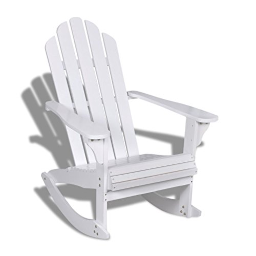 Festnight Garden Rocking Chair Wood White Living Room