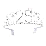 silberhochzeit diadem Mit Zahlen-Design auf der Tiara ist es ein perfektes Geburtstagskostüm-Dekor für Geburtstagspartys, um eine unvergessliche glückliche Zeit für den Träger zu hinterlassen.
