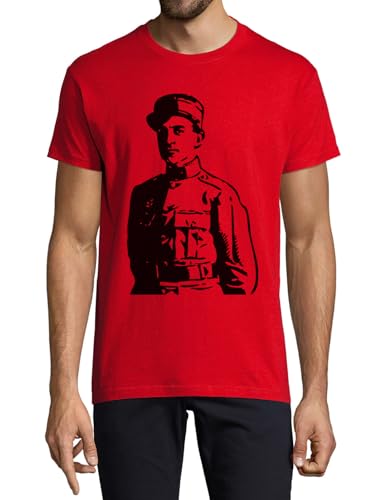 T-shirt col rond en coton pour homme rouge maille premium