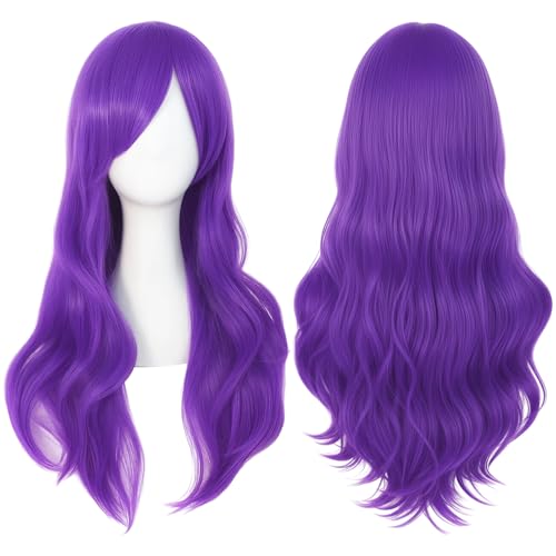 Purple Wig, Purple Hair, Wig Kids with Long Curly Synthetic 