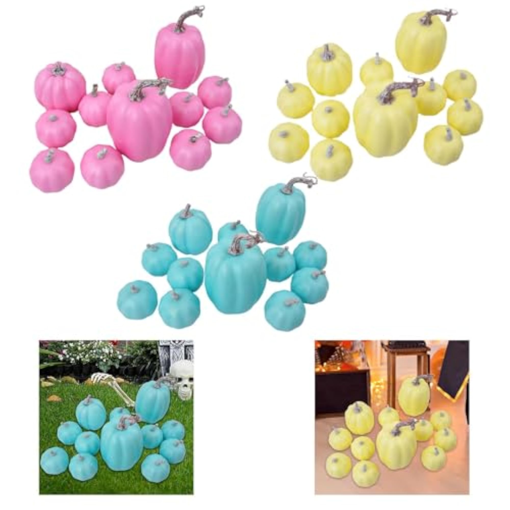 12 Pieces Foam Pumpkins Faux Pumpkins for Tabletop Centerpiece