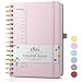 Umriox Wirebound Spiral Notebooks 180Pages /90 Sheets for Writing,100gsm No Bleed Paper, PU Hardcover, for Women Men Work Office School,14.5 x 21cm - Pink