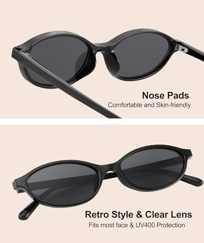 JOOX Retro Oval Sunglasses for Women Cat eye Sunnies Y2K Lightweight Narrow ShadesTrendy UV400 protection4