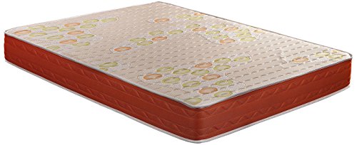 SmartCell Viscoelástico, Poliéster, Blanco y Naranja, Cama 135/140 (Queen), 140 x 200 cm