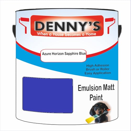 Premium Interior Wall & Ceiling Emulsion Paint – Azure Horizon Sapphire Blue – Rich Matt Finish, Durable & Washable, Low Odour, Ideal for Living Rooms, Bedrooms & Hallways (250ML Tin)