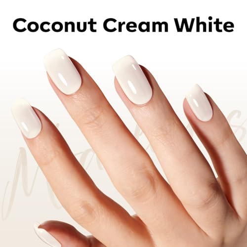Image of modelones White Gel Nail Polish Beige Cream Milky Jelly Translucent Gel Polish Neutral Sheer Nails Soak Off LED Nail Lamp Manicure Salon Gift 15 ML