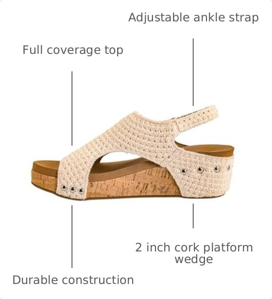 Image of Corkys Footwear Volta Wedge - Chic Elegance Meets All-Year Comfort with a 2-Inch Cork Heel and Marshmallow Insole for Stylish Everyday Wear and All-Day Comfort