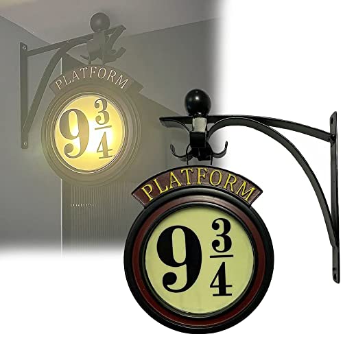 AMZBEST Plate-Forme 9 3/4 Veilleuse, Lampe Murale en Métal, Films Bracket Lampe, Meilleur Cadeau pour Les Cinéphiles Cover