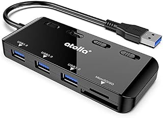 USB Hub，atolla USB 3.0 Hub with 3 USB 3.0 Ports and SD/Micro SD