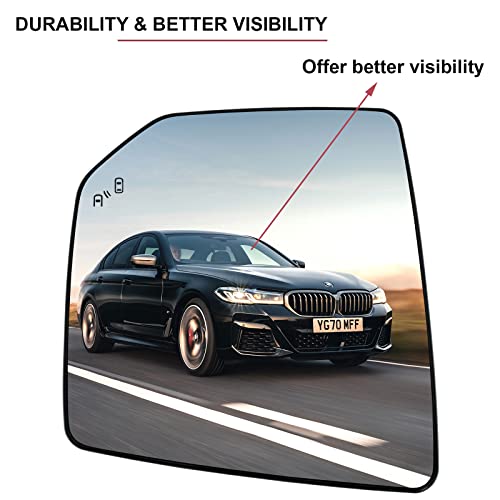 Driver Left Side Heated Blind Spot Detection System Mirror Replacement for 2015 2016 2017 2018 2019 2020 Ford F150 Side Mirror - Side View Heated Convex Mirror Glass with Rear Holder