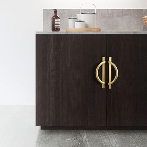 Dapaniy Maniglie Per Cassetti In Oro Spazzolato, A Forma Di Mezza Luna, Maniglie Per Cassetti In Oro, Maniglie Da Cucina Antiche Per Armadietti, 4 Confezioni Da 3,190,5 Cm - 6