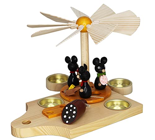 Rudolphs Schatzkiste Christmas pyramid of mouse children table pyramid pyramid of tealights 17cm Erzgebirge NEW